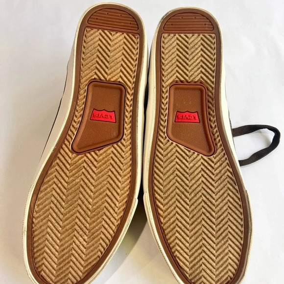Levis Strauss slip on lace up shoes flat van style brown men 9 comfort tennishoe - Picture 8 of 8